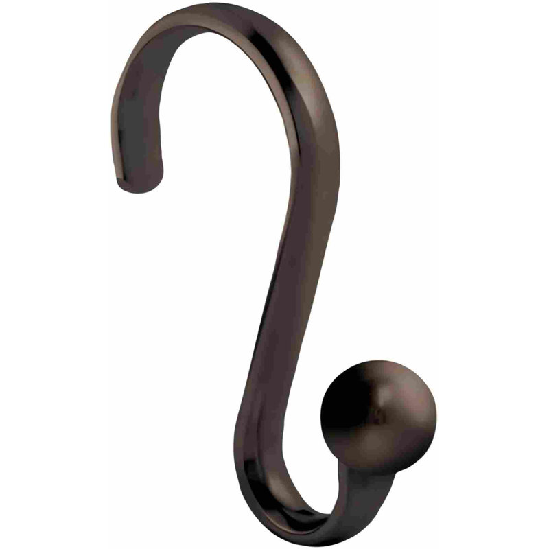 Crochets de rideau de douche en métal, ensemble de 12, bronze