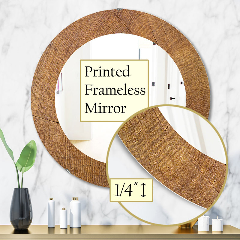 Wood II - Miroir Mid-Century, H 31,5 po x l po
