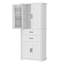 Armoire de rangement avec espace de rangement multifonctionnel, portes avec tablettes de rangement, 2 tiroirs, tablette réglable-1113801260