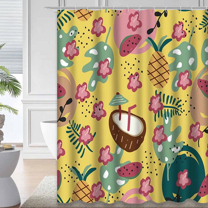 Rideau de douche à 12 crochets Summer Beach, L 72 po x l 72 po