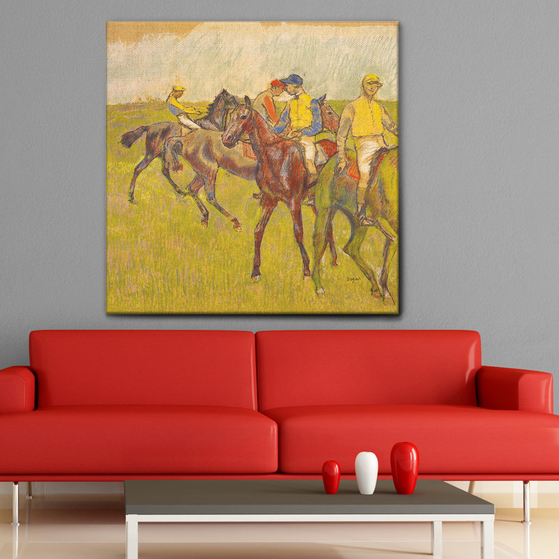 Prima Della Corsa by Edgar Degas - Square Painting on Canvas, 100cm H x 100cm W