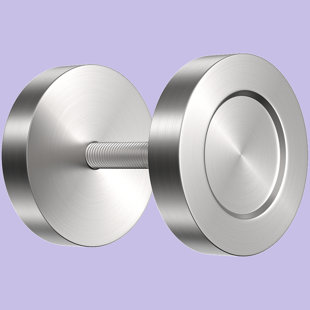 Sliding Barn Door Handles Stainless Steel Round Recessed Knob Flush Pulls For Sliding Doors, Modern Hardware Kit With Threaded Rod
