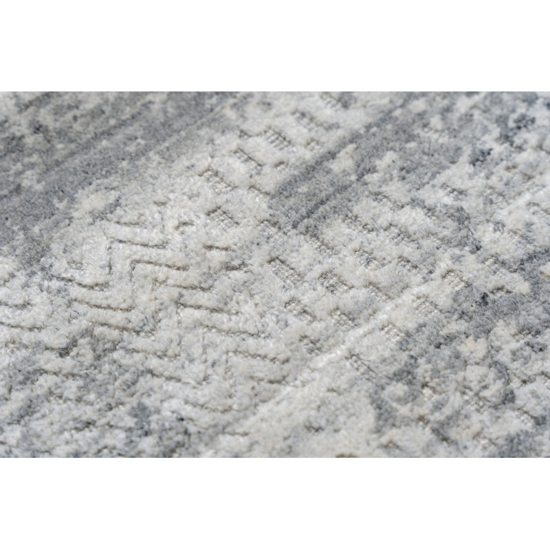 Tapis gris contemporain en laine noué à la main à texture abstraite et moderne, 9 pi x 12 pi