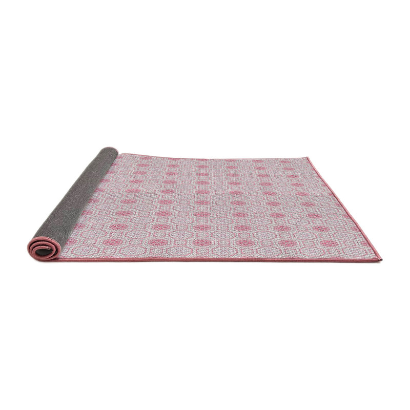 Tapis de zone rose à motif, Rond 7 pi