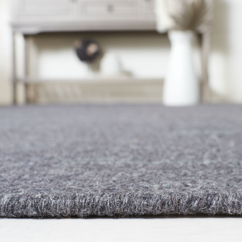 Tapis de couleur unie en laine tissé à la main Fitzpatrick, Rectangulaire 3 pi x 5 pi