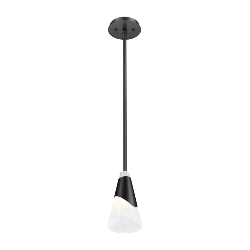 Luminaire suspendu 1 lumière Jamess, 13.25", Noir mat