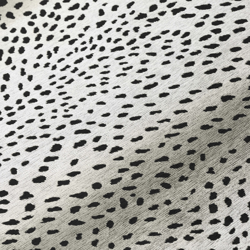 Tapis blanc / noir Abiy, Rectangulaire 8 pi x 10 pi