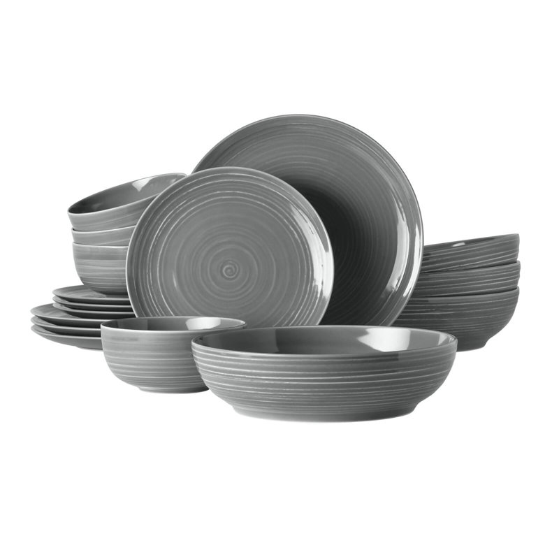 Youa Porcelain Dinner Plate, Gray