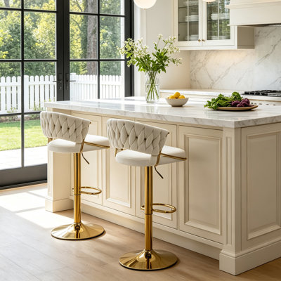 Christal Swivel Upholstered Adjustable Height Counter Stool