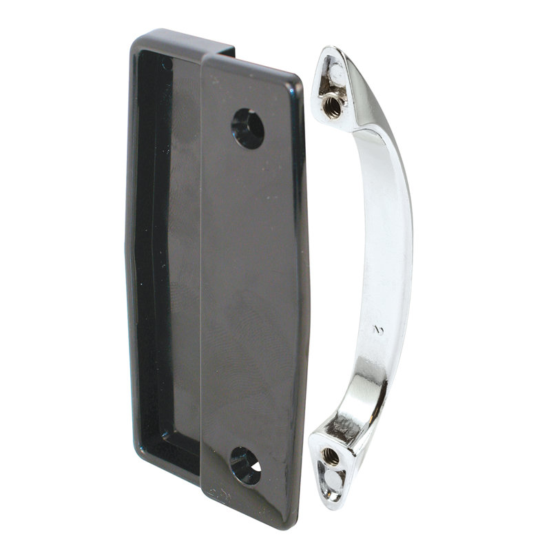 Prime-Line Sliding Screen Door Black Inside Handle, Chrome Outside Handle (Single Pack)