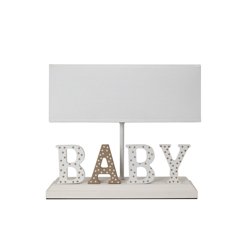 Lampe de table 11 po Ezabel, Blanc, Brun