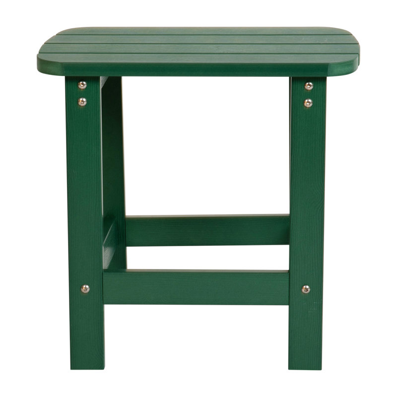 Balasi All-Weather Poly Resin Adirondack Side Table - Patio Table, Green