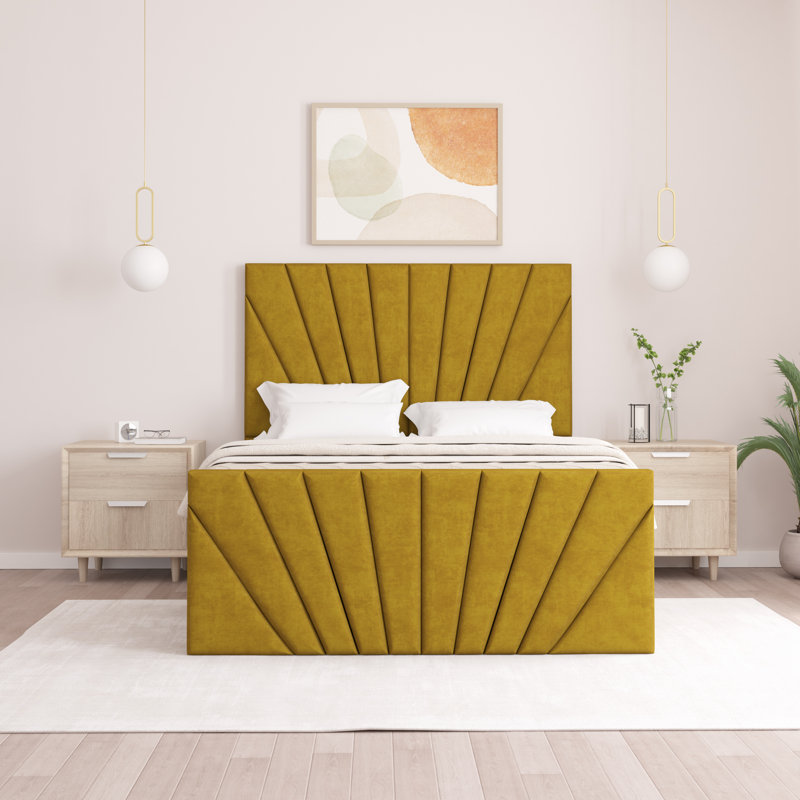Odolo Upholstered Ottoman Storage Bed, Double (4'6), Turmeric