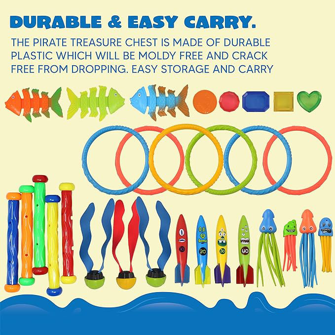 30 Pcs Diving Pool Toys with Storage Bag