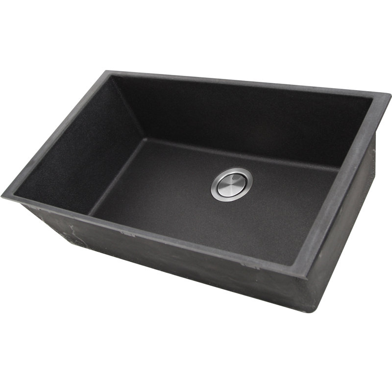 Plymouth 33" L x 20" W Undermount Kitchen Sink, Black