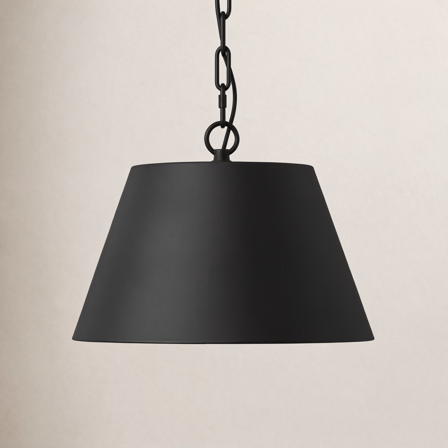Dimmable Cone Single Light Pendant, 14" H x 11" W x 11" D, Matte Black
