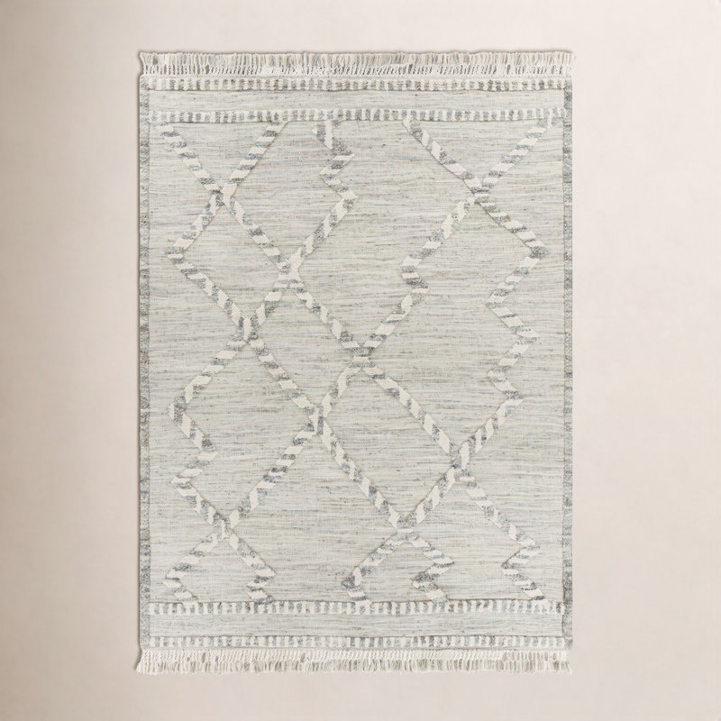 Hand Knotted Wool Moroccan Area Rug, Rectangle 8' x 10'