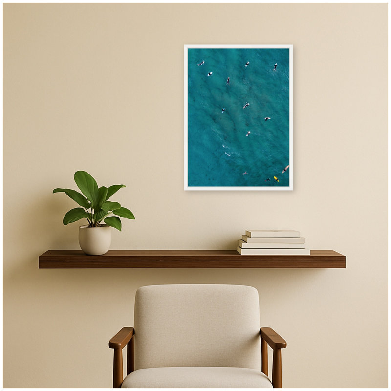 Impression sur toile encadrée «Surfer Aérien Ocean Waters» par Laura Moss, 24"H x 18"W