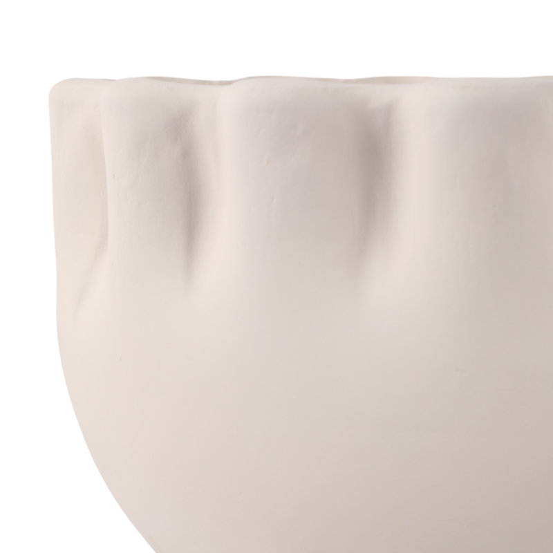 Pottery Terracotta Planters - Decorative Sculpted Design, Handcrafted Modern Style, Versatile Durable Construction - Set Of 2