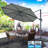 11.5'Deluxe Round Cantilever Patio Umbrella Outdoor Off-Set, 138" Hanging Umbrella Tilt & 360 Rotation Patio Heavyduty Sunshade Grey