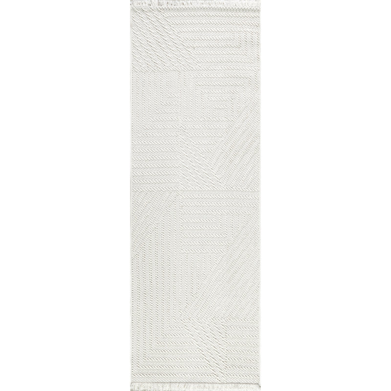 Tapis géométrique pour salle à manger Makena, Tapis de couloir 2 pi x 8 pi