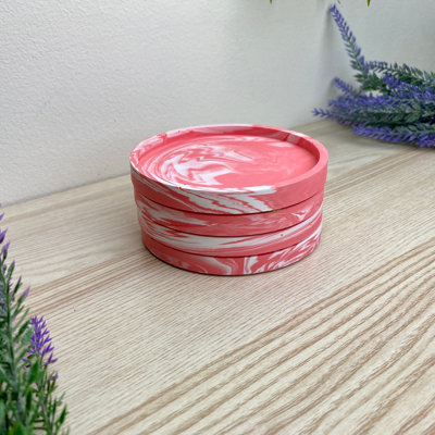Stoneware Round 4 Piece Coaster Set
