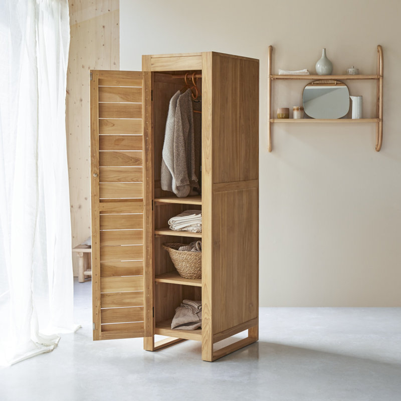 Minimalys 1 Door Solid Wood Wardrobe