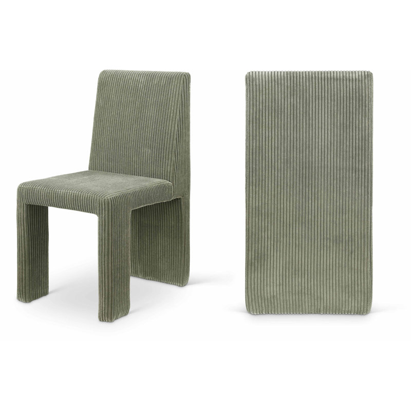 Chaise en velours côtelé Benson, Velours côtelé vert