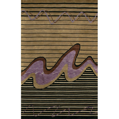 Aadi Striped Hand-Knotted Wool Brown/Tan Area Rug
