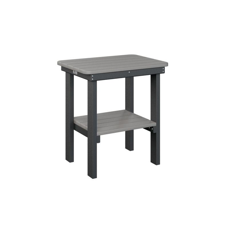 Outdoor Rectangle Side Table, Black, Light Gray