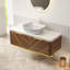 Ensemble de meuble-lavabo flottant 48 po, capteur de lumière et plateau en pierre frittée 48 po-214030312
