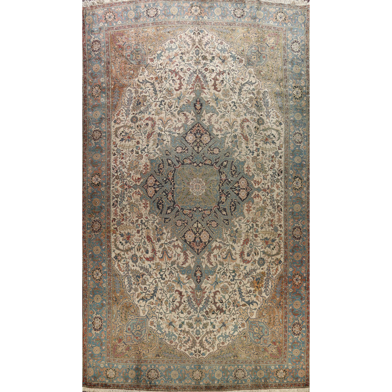 Tapis floral à teinture végétale 13 x 20