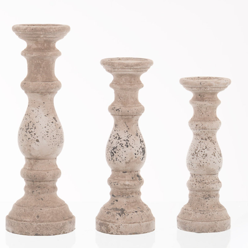 Wood Tabletop Candlestick, 45cm H x 16cm W x 16cm D