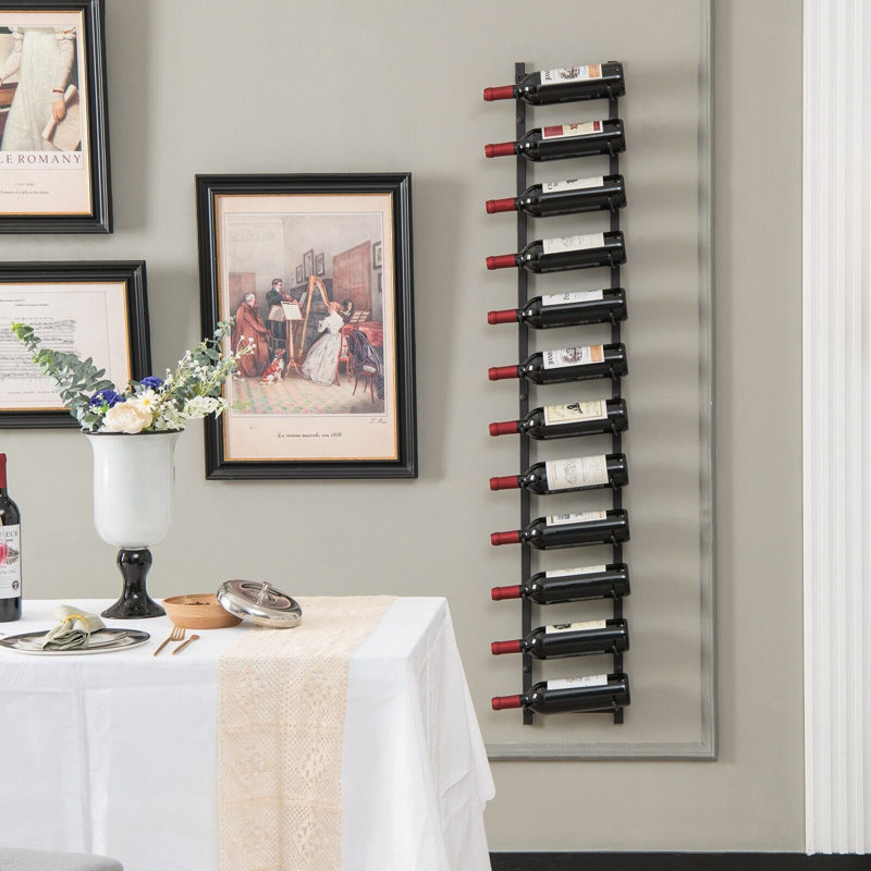Borough Wharf Wall Mounted Wine Bottle Rack Black | Wayfair.co.uk