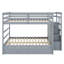 Lit double superposé au dessus d'un lit double avec gigogne simple-449647160