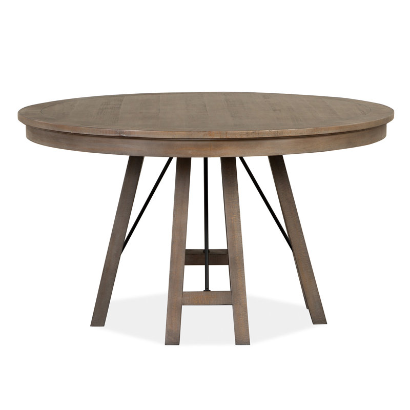 Arli Pine Round Solid Wood Base Dining Table