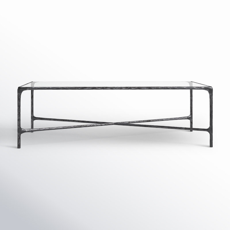 Evelynn Single Coffee Table, Silver, Clear