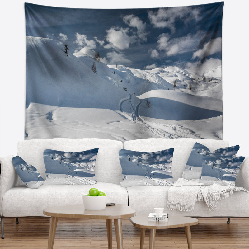 Tapisserie «Pistes de ski sur une pente», H 50 po x l 60 po