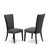 6 Piece Dining Set Contains a Rectangle Dining Room Table with X-Legs and 4 Dark Gotham Linen Fabric Upholstered Chairs with a Bench, Black Finish-85265051-85265045