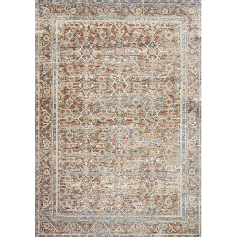 Tapis terre cuite / beige Guidinha, Tapis de couloir 2 pi 6 po x 16 pi