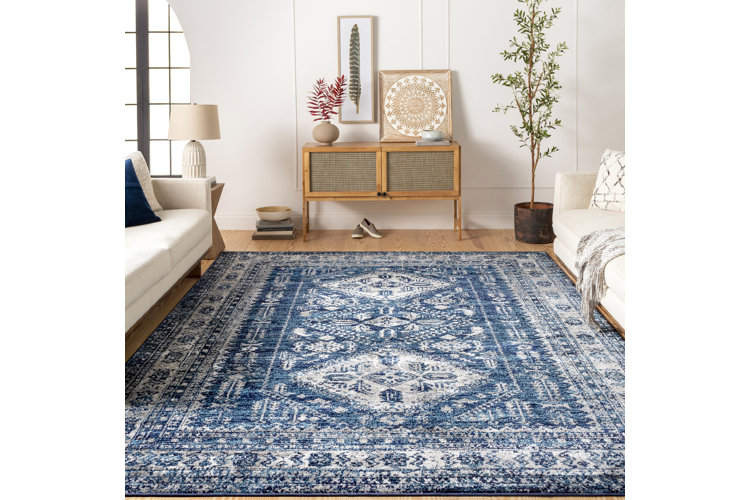 Cream And Blue Closet Rug Design Ideas