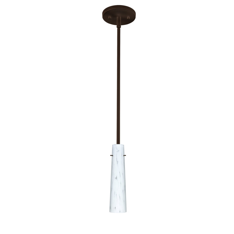 Luminaire suspendu à cylindre simple 1 lumières Marquette, Bronze