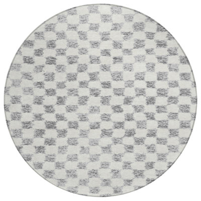 Machine Washable Indoor/Outdoor Xhevrie Gray Rug