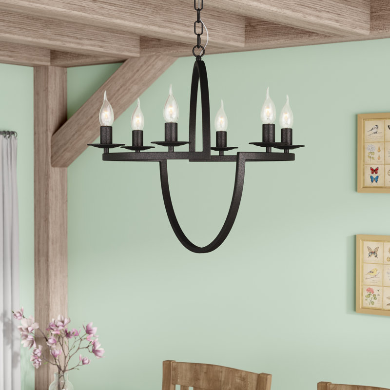 Lustre de roue de style bougie 6 lumières Erekson