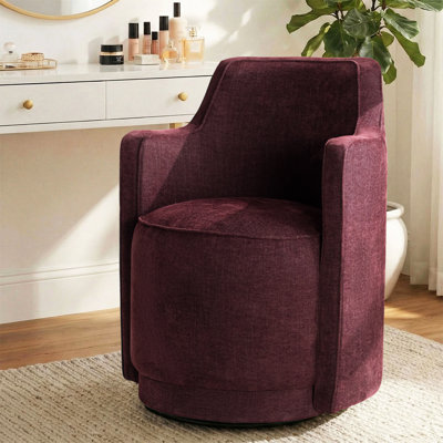 Upholstered Fabric Fully Assembled Swivel Vanity Armchair