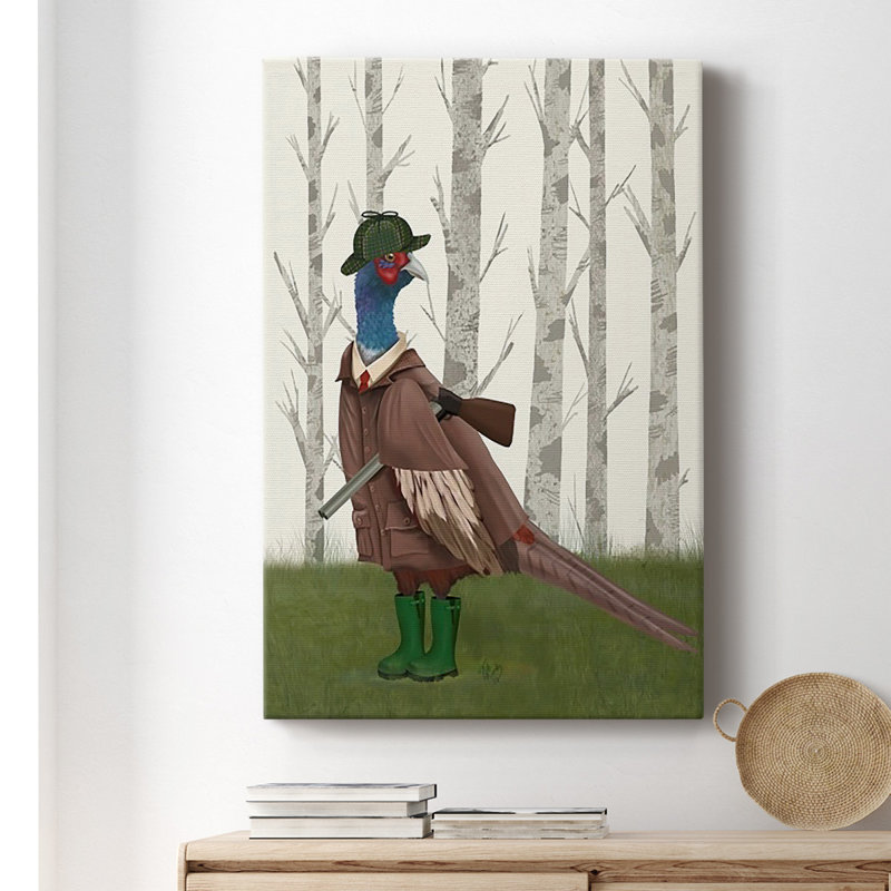 Toile tendue avec châssis Pheasant, H 18 po x l 12 po x P 1 po
