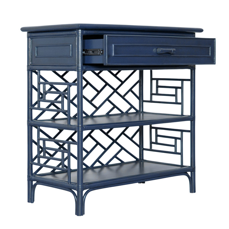 Chippendale End Table, Navy Blue