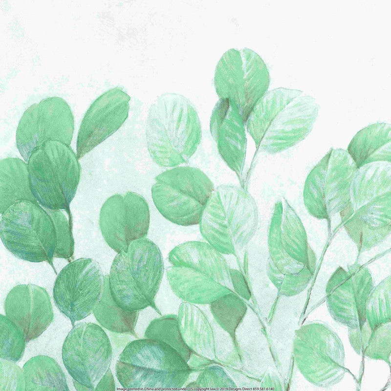 Feuilles sarcelle peintes, H 36 po x l 36 po