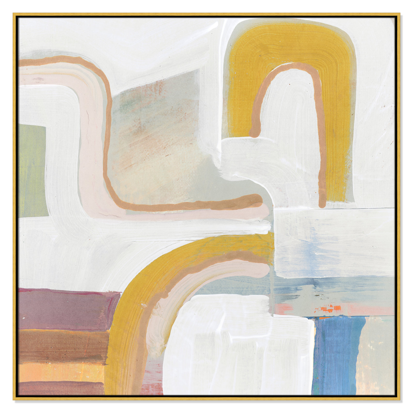 Copeland "Together Again I" Painting by Cartissi, 46.5" H x 46.5" W, Gold