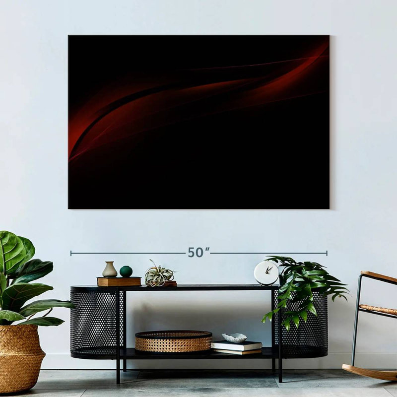 Avery Black Abstract, 34" H x 51" W